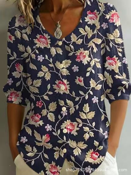 Womens Casual Fashion Printed Short-sleeve Top – Premium 0 | RICALOUX