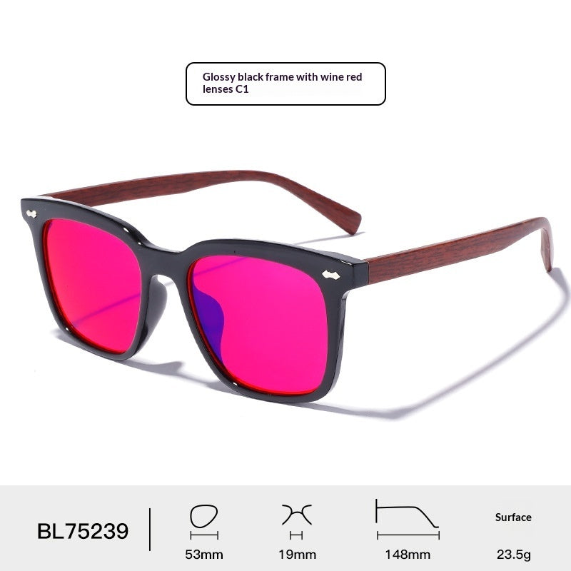 Esports Wood-Grain 99 Blue-Light-Blocking Glasses by Ricaloux