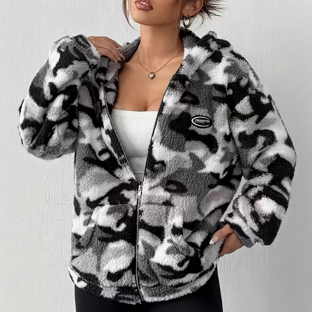 European And American Autumn And Winter Plush Camouflage Warm Jacket - RICALOUX