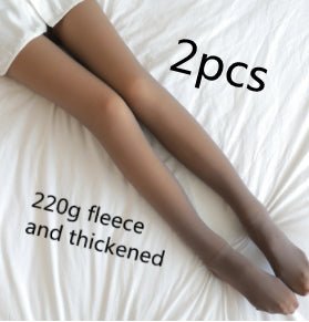 Fake Translucent Plus Size Leggings Fleece Lined Tights Fall And Winter Warm Fleece Pantyhose Women Fleece Lined Pantyhose Thermal Winter Tights - RICALOUX