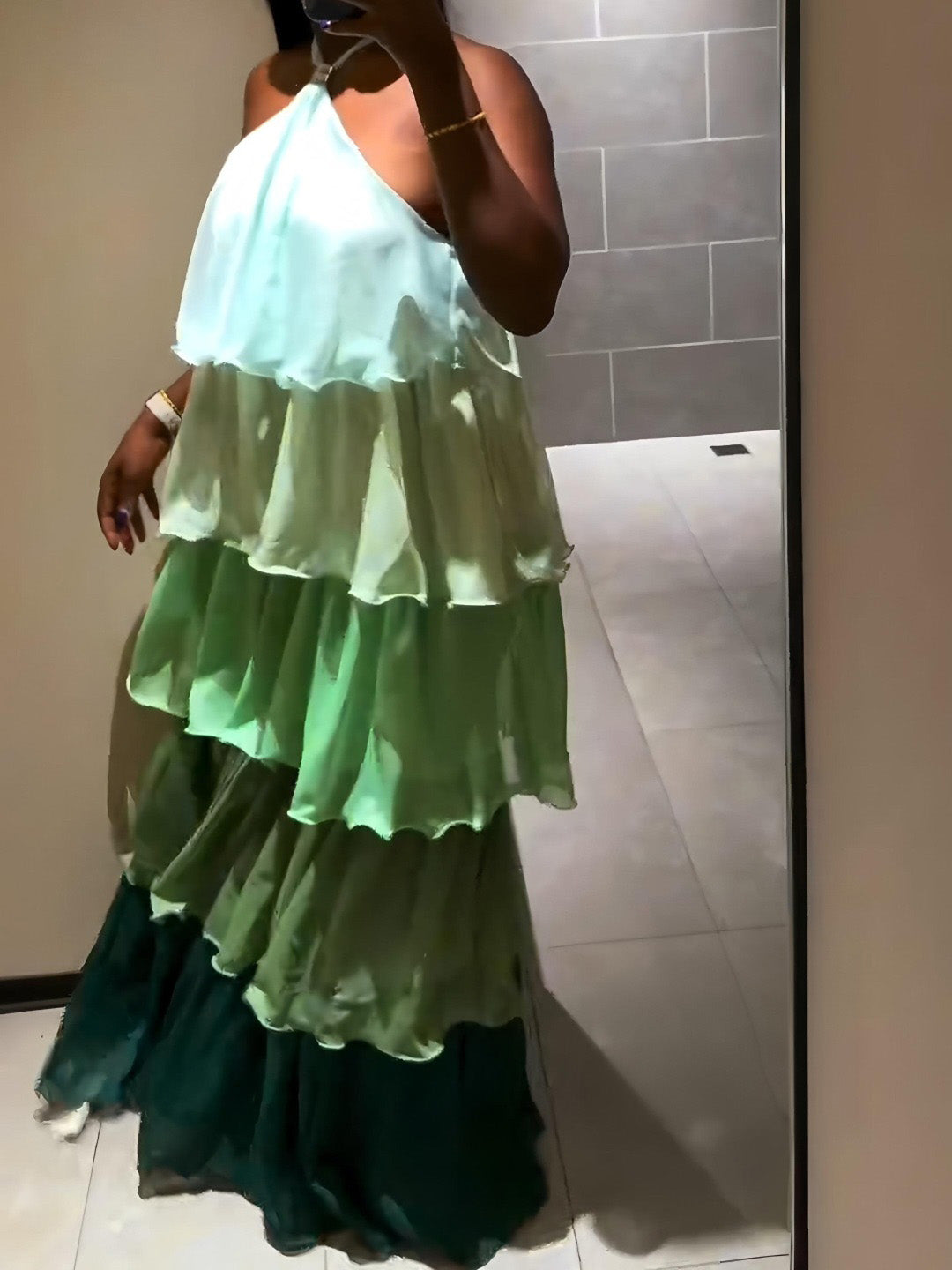 Women's Halter-neck Tiered Maxi Dress by Ricaloux