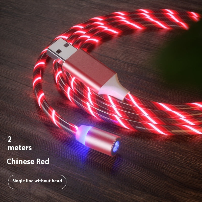 Magnetic Charging Cable Streamer Fast Charging Cable Lighting Micro USB Cable LED Magnet Charger Type-C Cable by Ricaloux