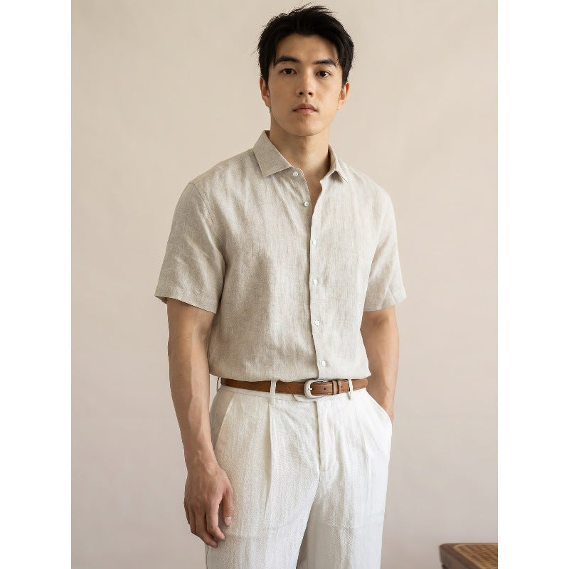 Mens Breathable Cool-feel Relaxed-fit Short-sleeve Shirt by Ricaloux