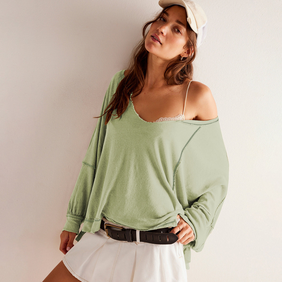 Womens V-neck Knit Sweater Casual Style – Premium 0 | RICALOUX