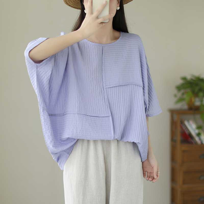 Plus-size Figure-flattering Batwing-sleeve Top by Ricaloux