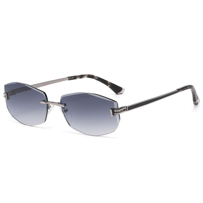 Frameless Cut Edge Metal Decorative Nylon Inner Degree Blue Film Driving Sunglasses – Premium 0 | RICALOUX