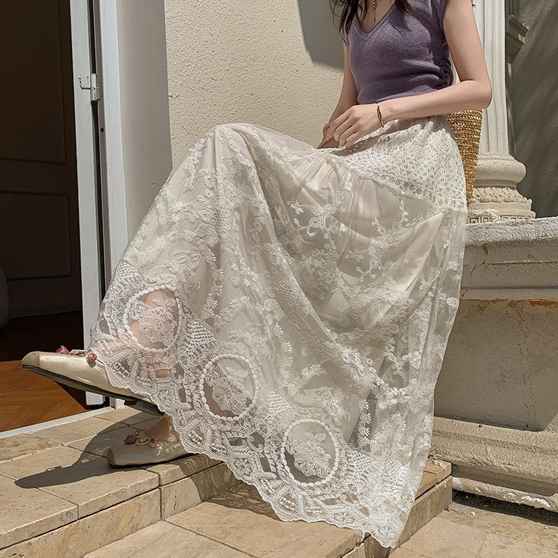 Slimming High-waisted Chic Casual A-line Maxi Skirt by Ricaloux