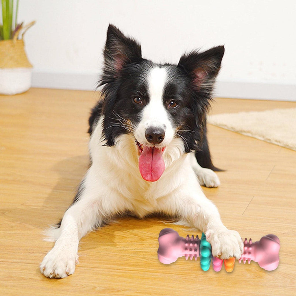 Dog Chew Toy Dog Bone Type Dogs Teeth Cleaning Toys Indestructible TPR Bone Chewing Bite Resistant Teething Toys Pet Products by Ricaloux
