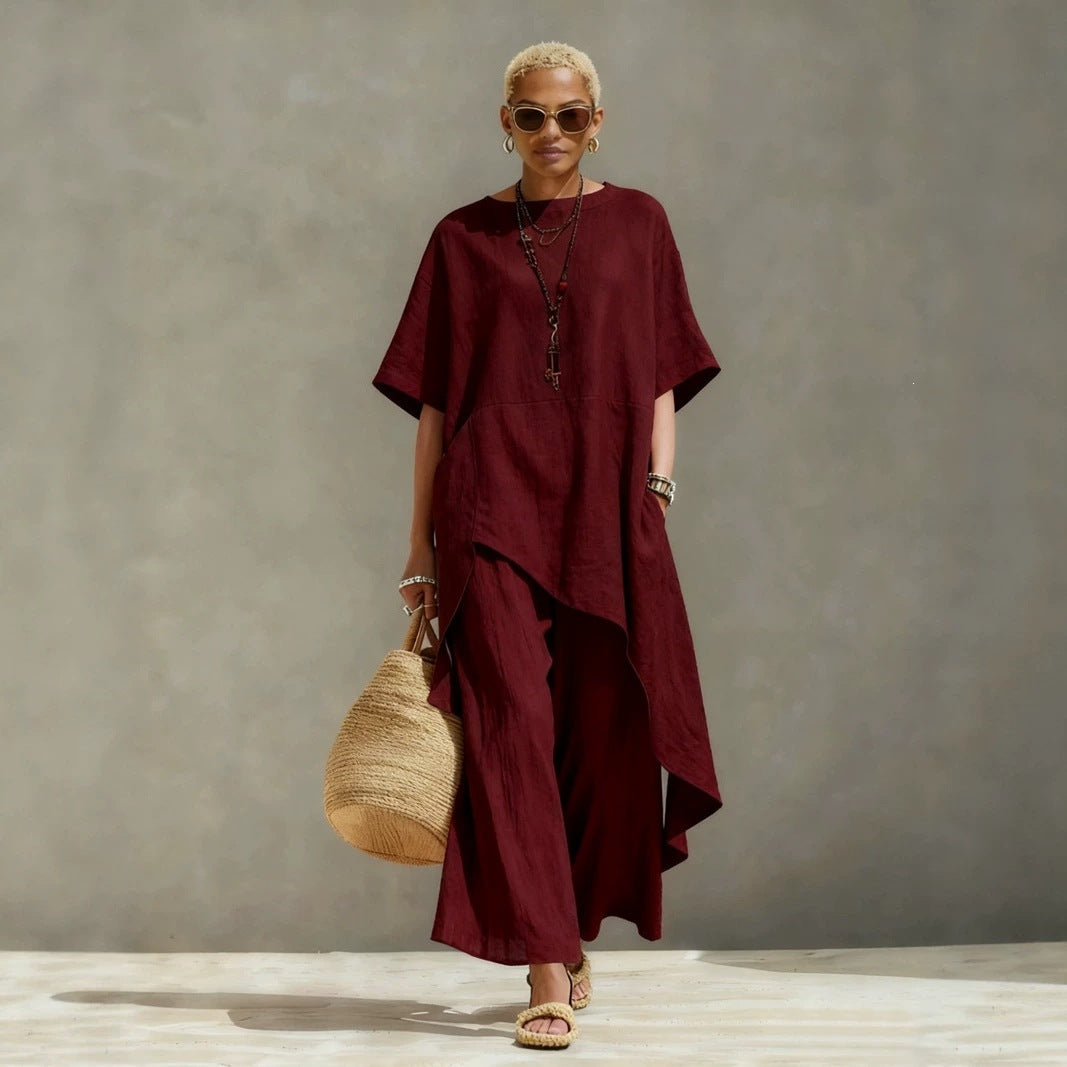 Irregular Loose-fitting Two-piece Pants Set – Premium 0 | RICALOUX