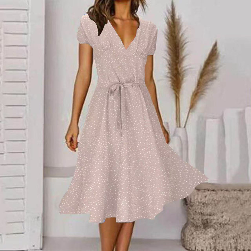 Womens Short-sleeve Chiffon Dress by Ricaloux