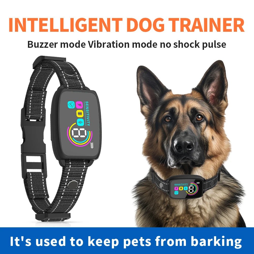 Smart Automatic Anti Barking Dog Collar Rechargeable Bark Stopper Stop Barking HD Digital Display IP67 Waterproof Collar For Dogs Pet Products - RICALOUX