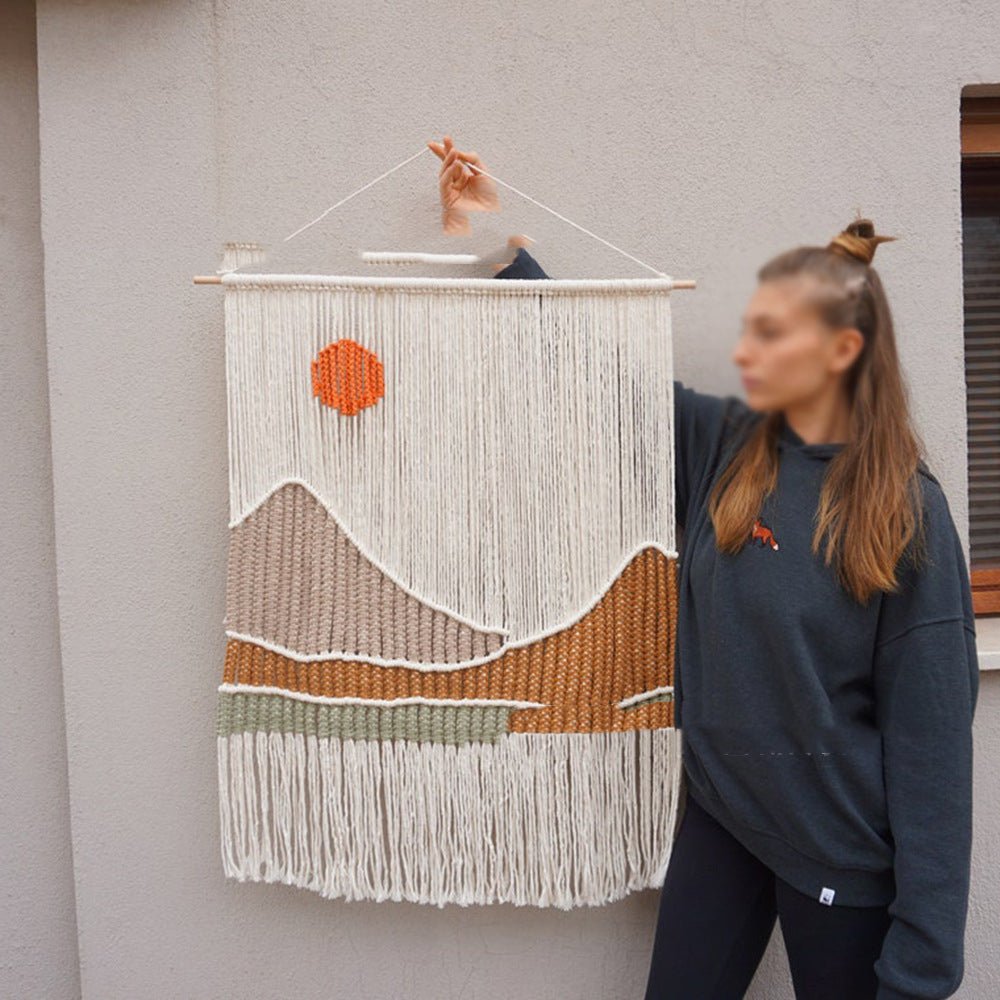 Hand Woven Tapestry Landscape Fringe Home Decor - RICALOUX