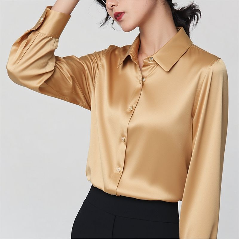 Professional-style Color-blocked Commuter Shirt Slim-fit Square-neck Top – Premium 0 | RICALOUX