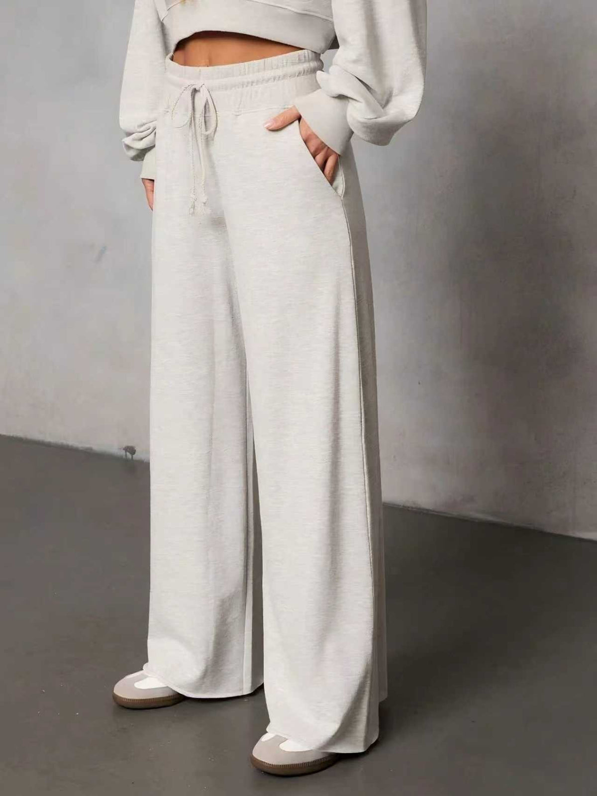 2026 New Summer Women's Solid Color Tie Loose Wide Leg Draped Pants by Ricaloux