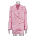 Double Breasted Oversized Blazer & High Waist Mini Skirt 2-Piece Suit – Premium 4 | RICALOUX