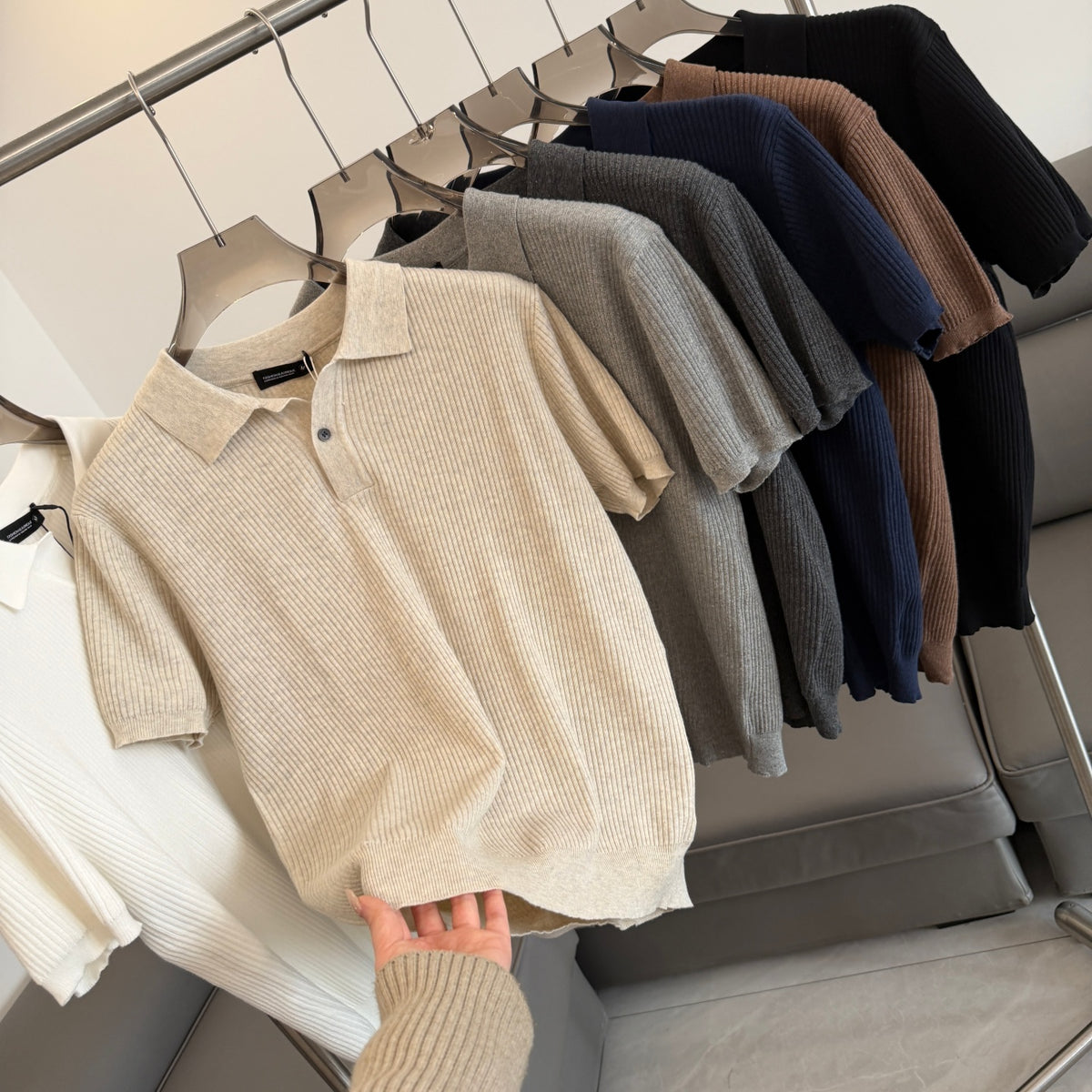 Men's Polo Knitted Short-Sleeve T-Shirt by Ricaloux