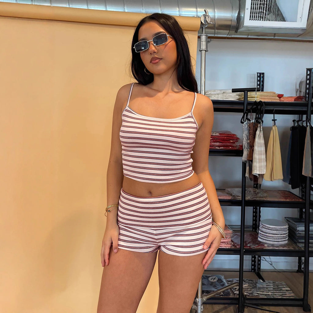 Womens Minimalist Striped Sexy Set by Ricaloux
