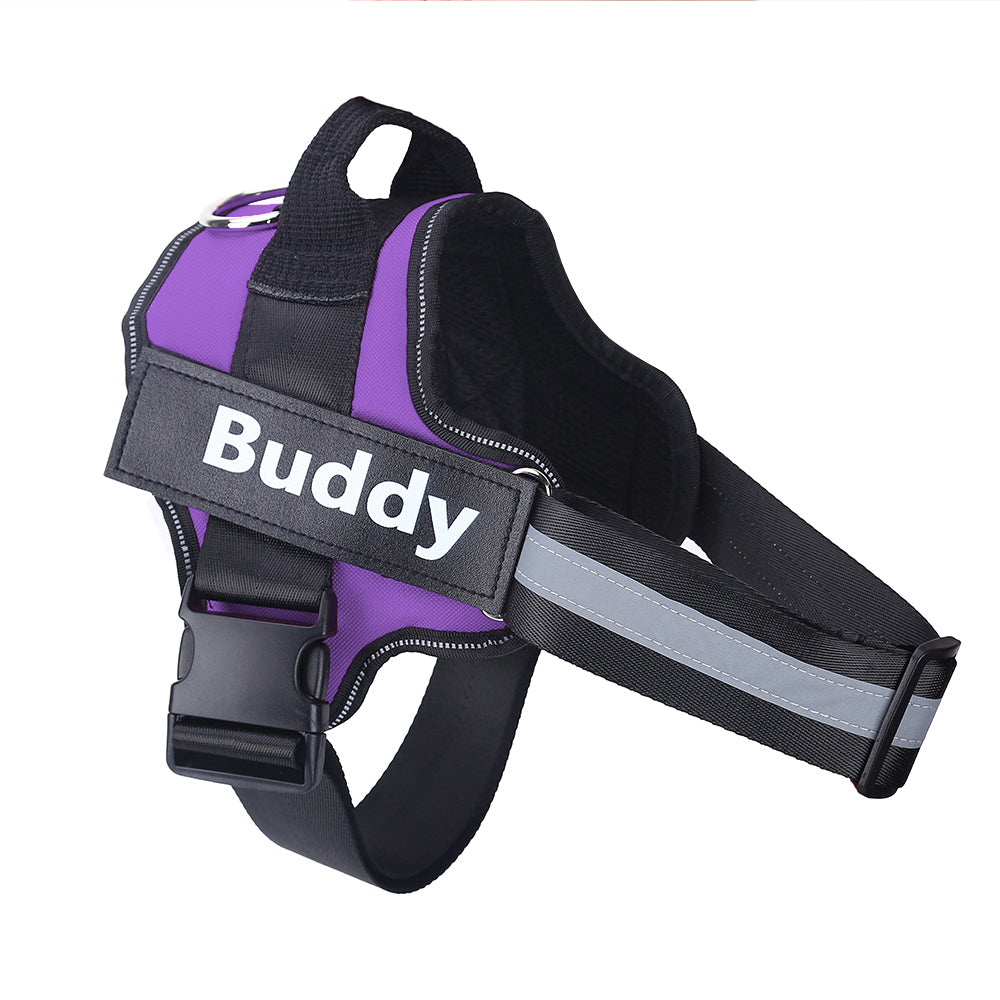 Personalized Dog Harness NO PULL Reflective Breathable Adjustable Pet Harness Vest For Small Large Dog Custom Patch Pet Supplies by Ricaloux