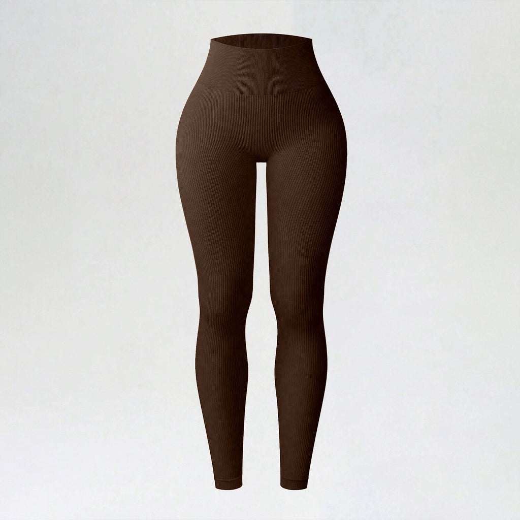 Ribbed Seamless Yoga Pants For Autumn And Winter, High-waisted Tight Sports Leggings, Yoga Apparel Leggings by Ricaloux