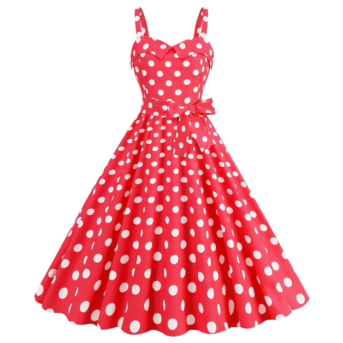 Polka-dot Print Vintage Swing Dress by Ricaloux