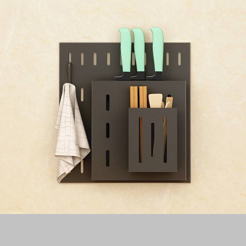 Stainless Steel Kitchen Wall Mounted Kitchen Storage Rack Hole Plate - RICALOUX