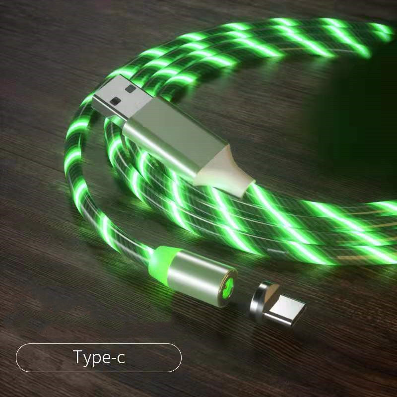 Magnetic Charging Cable Streamer Fast Charging Cable Lighting Micro USB Cable LED Magnet Charger Type-C Cable by Ricaloux
