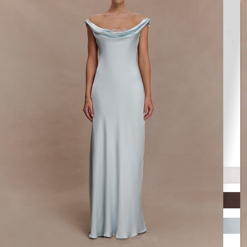 Elegant Lace Evening Dress With A Boat Neckline – Premium 0 | RICALOUX