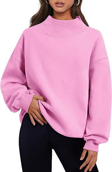 Casual Style Fleece Shirt Thick Half Turtleneck Loose Women's Sweater - RICALOUX