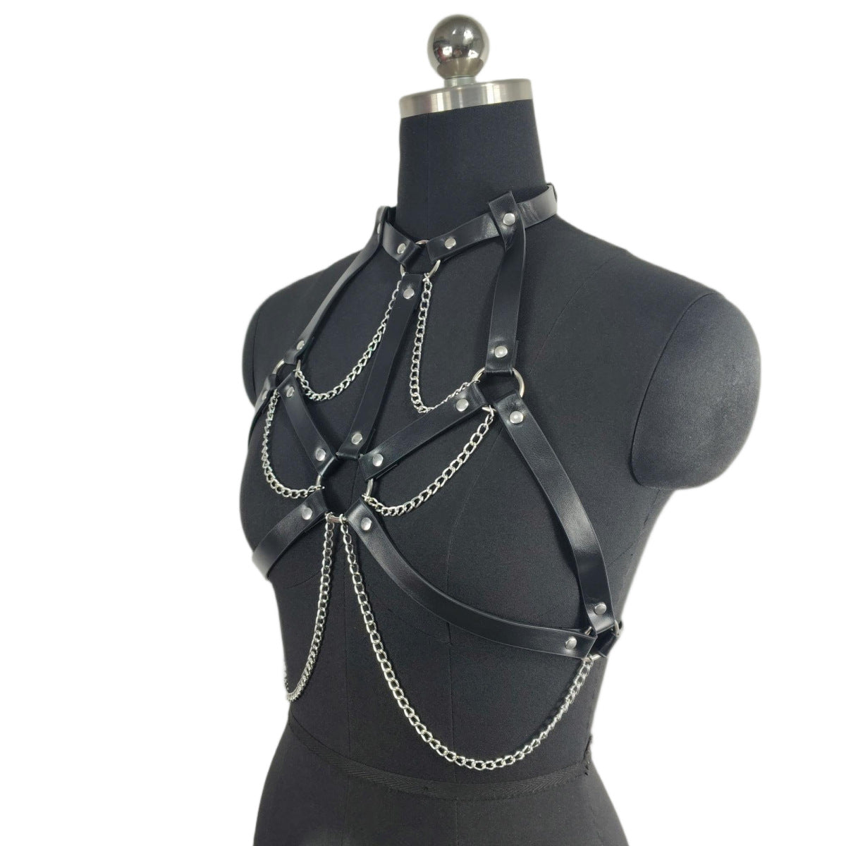 Women's Fashion Leather Strap With Chain Performance Costumes Accessories by Ricaloux