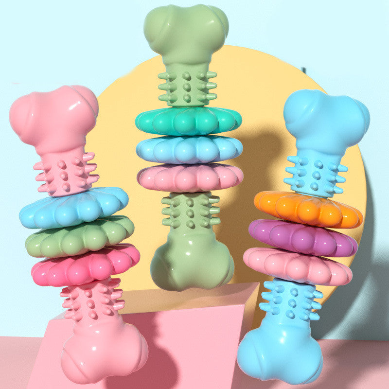 Dog Chew Toy Dog Bone Type Dogs Teeth Cleaning Toys Indestructible TPR Bone Chewing Bite Resistant Teething Toys Pet Products by Ricaloux