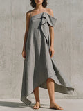 Irregular Hem Asymmetrical Off-shoulder Dress by Ricaloux