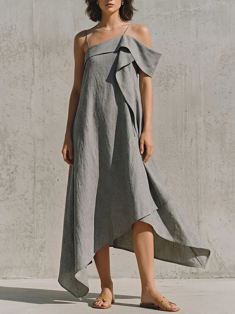 Irregular Hem Asymmetrical Off-shoulder Dress by Ricaloux