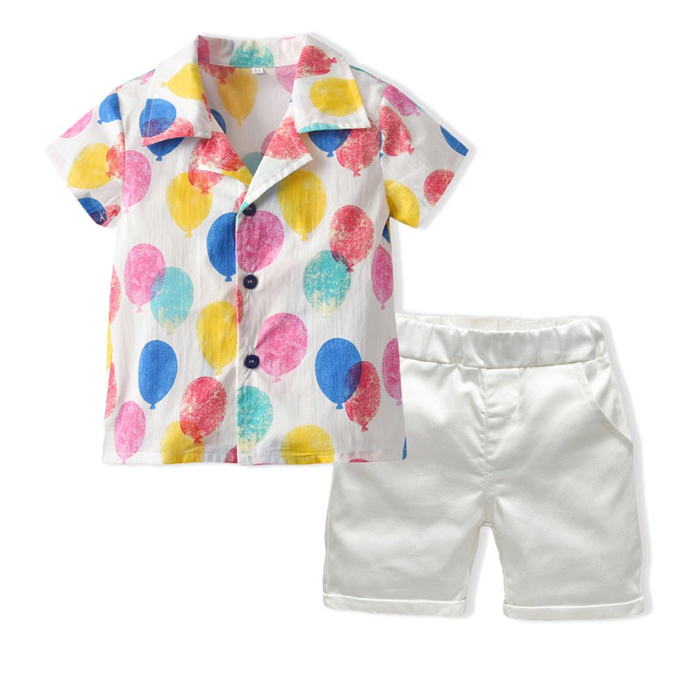 Boys' Shirt Printed Short-sleeved Breathable Children's Shirt Cute Baby Boys' Clothing - RICALOUX
