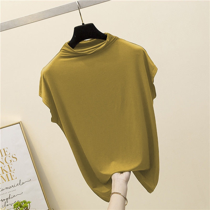 Womens Summer New Half-Neck Slimming Vest Sleeveless Top by Ricaloux