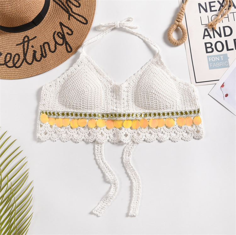 Womens Embroidered Hollow-Out Casual Swimsuit by Ricaloux