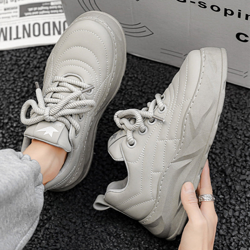 Fashion Thick-soled Anti-skid Shoes Ins Slip-on Casual Lazy Shoes Men Outdoor Breathable Lace-up Running Sports Sneakers by Ricaloux