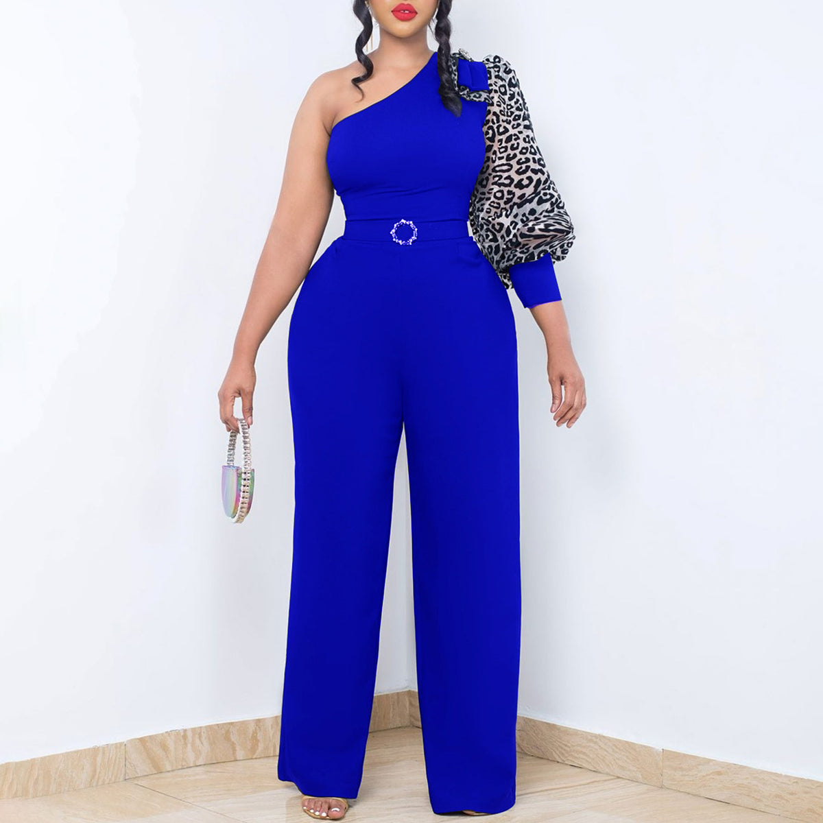 Off-Shoulder Sexy Waist-Cinching Chic Wide-Leg Jumpsuit by Ricaloux