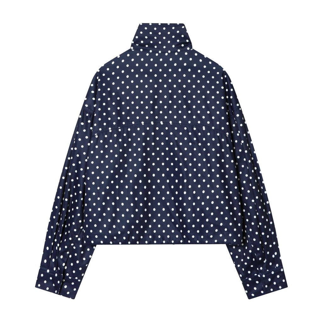 Womens Fashion Turtleneck Polka-dot Puff-sleeve Cropped Jacket – Premium 0 | RICALOUX
