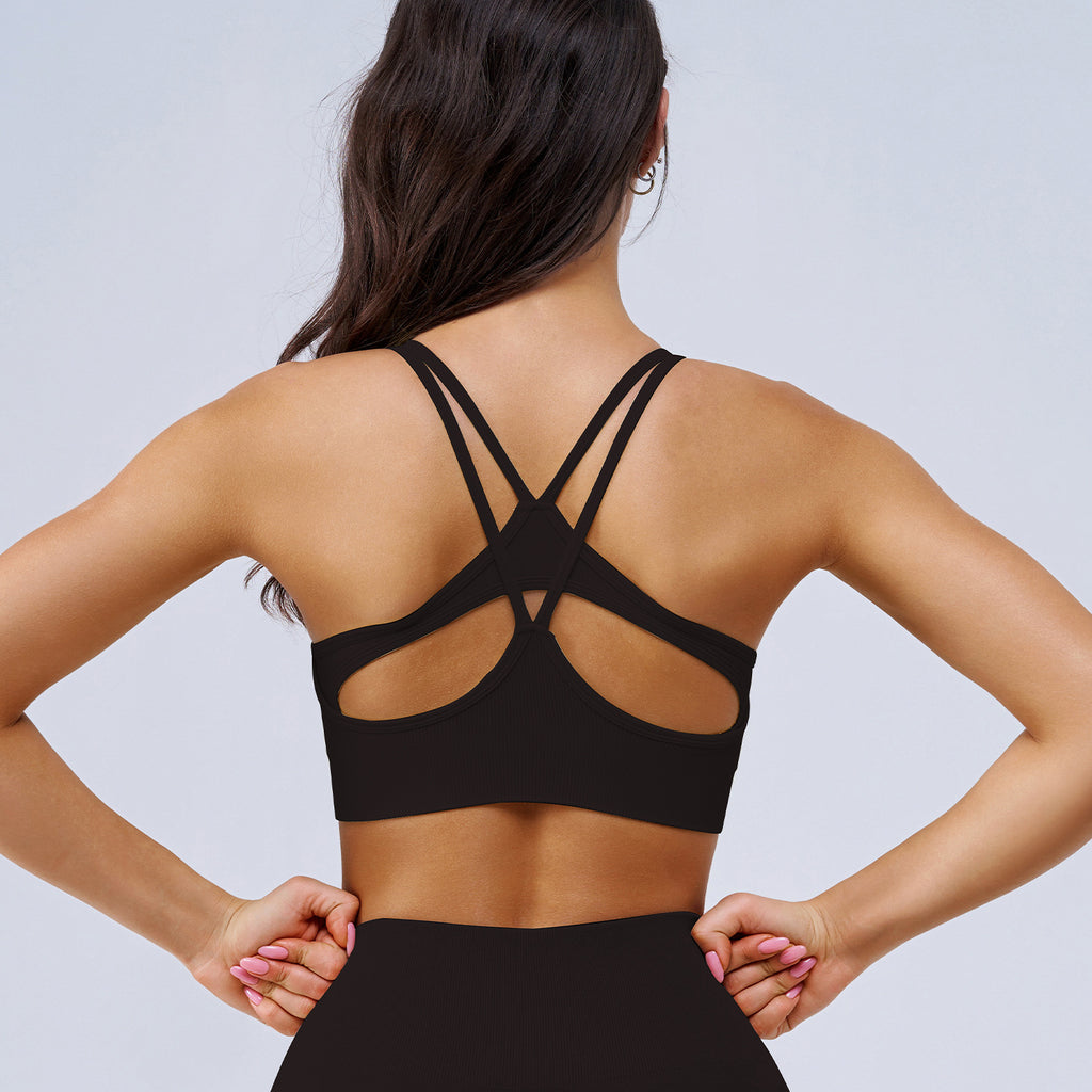 Women's Medium-High Support Back-Running Sports Bra, Shockproof & Push-Up Yoga Tank Top – Premium 4 | RICALOUX