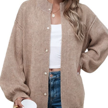 Womens Crew-Neck Casual Loose-Fit Thick Sweater by Ricaloux