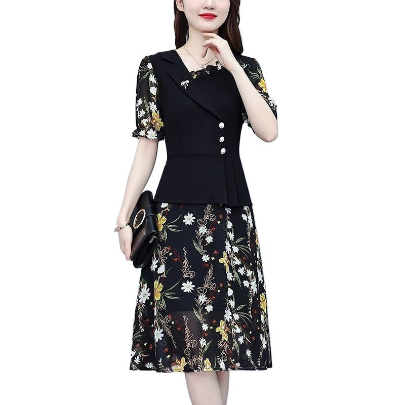 Fashionable Floral Printed Silk Dress For Women – Premium 0 | RICALOUX