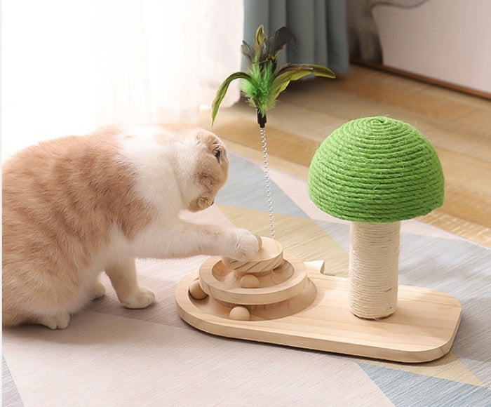 Pet Cat Tree Toys Cat Scratch Post Pet Furniture Scratching Post Cats Claw Scratcher Double Sisal Balls Cat Accessories by Ricaloux