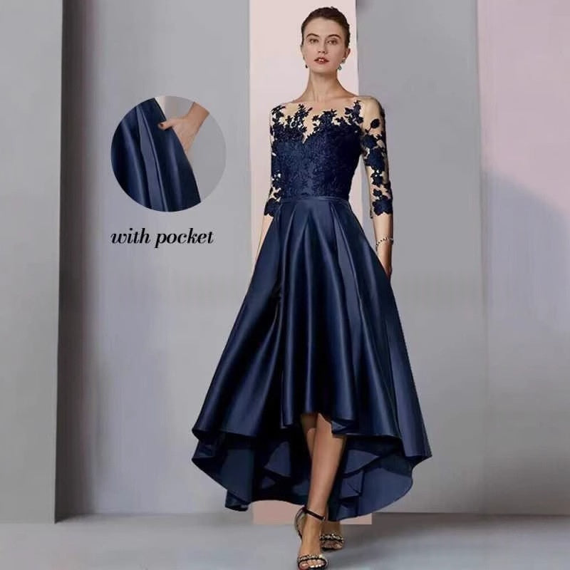 Lace Mid-sleeve Long Evening Gown Long Party Dress For Balls And Events – Premium 0 | RICALOUX