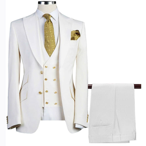 Casual And Versatile Mens Suit Vest Three-Piece Set by Ricaloux