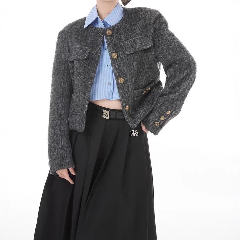 Womens Short Stylish And Versatile Fallwinter Warm Top by Ricaloux
