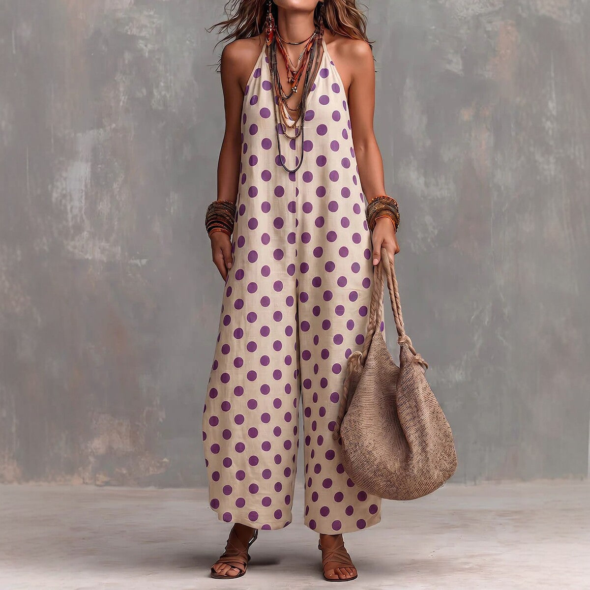 Sleeveless Wide-leg Jumpsuit For Cross-border Fashion And Vacation Style – Premium 0 | RICALOUX