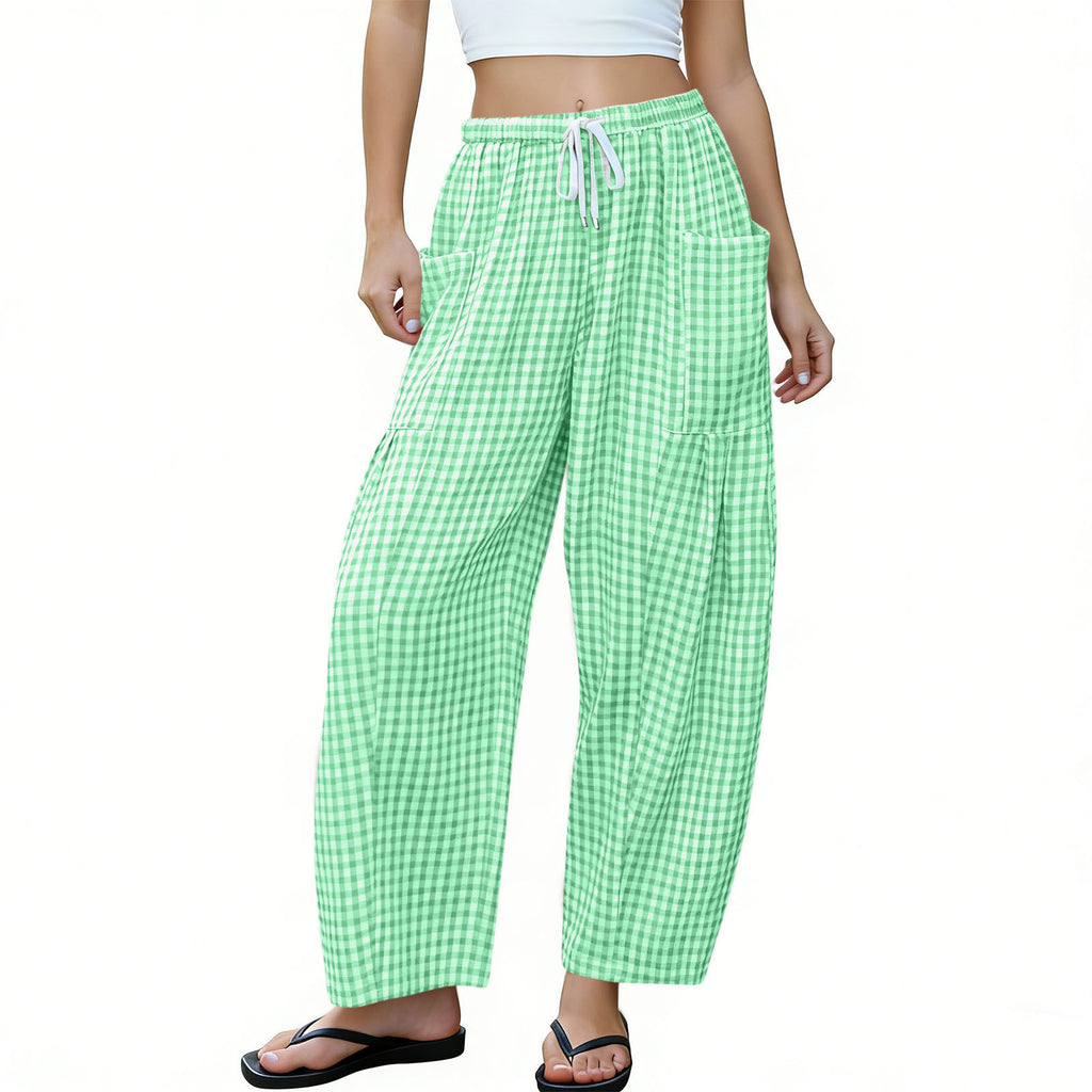 High-waisted Loose-fit Draping Figure-flattering Casual Floor-length Pants by Ricaloux