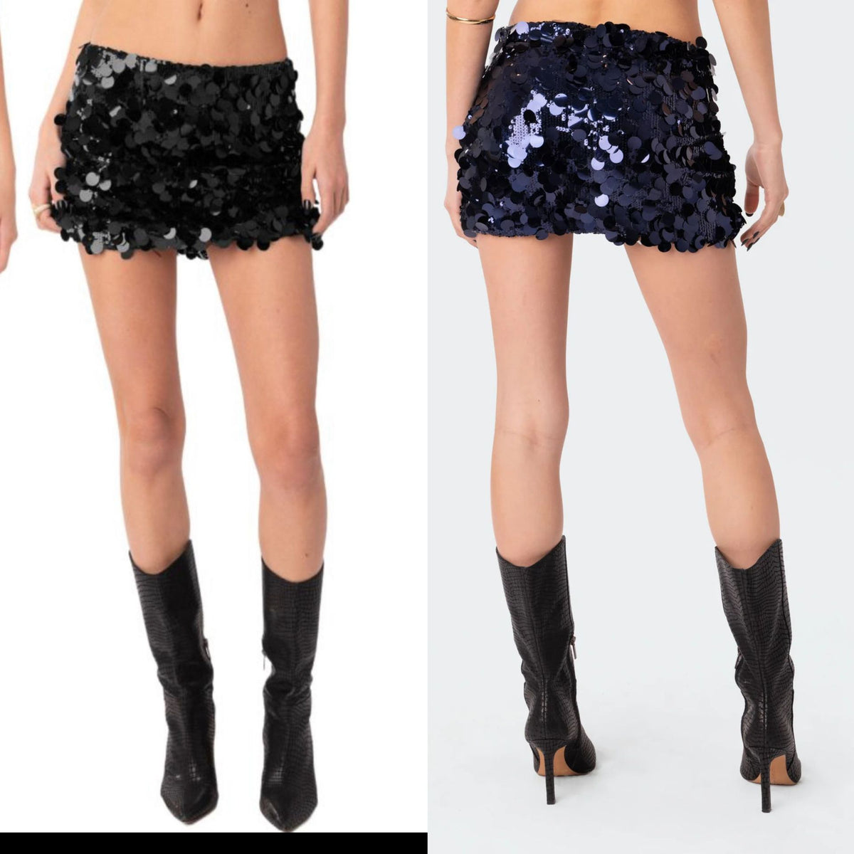 Women's Irregular Sequin Fashion Short Skirt - RICALOUX
