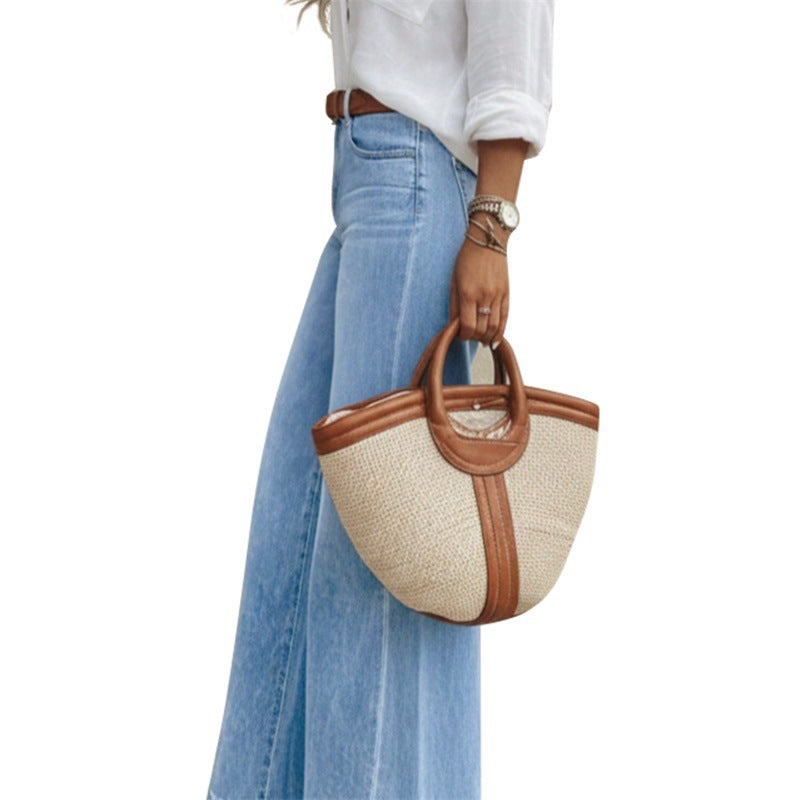 New American-style Loose-fitting High-waisted Figure-flattering Flared Wide-leg Denim Pants That Drag On The Floor by Ricaloux