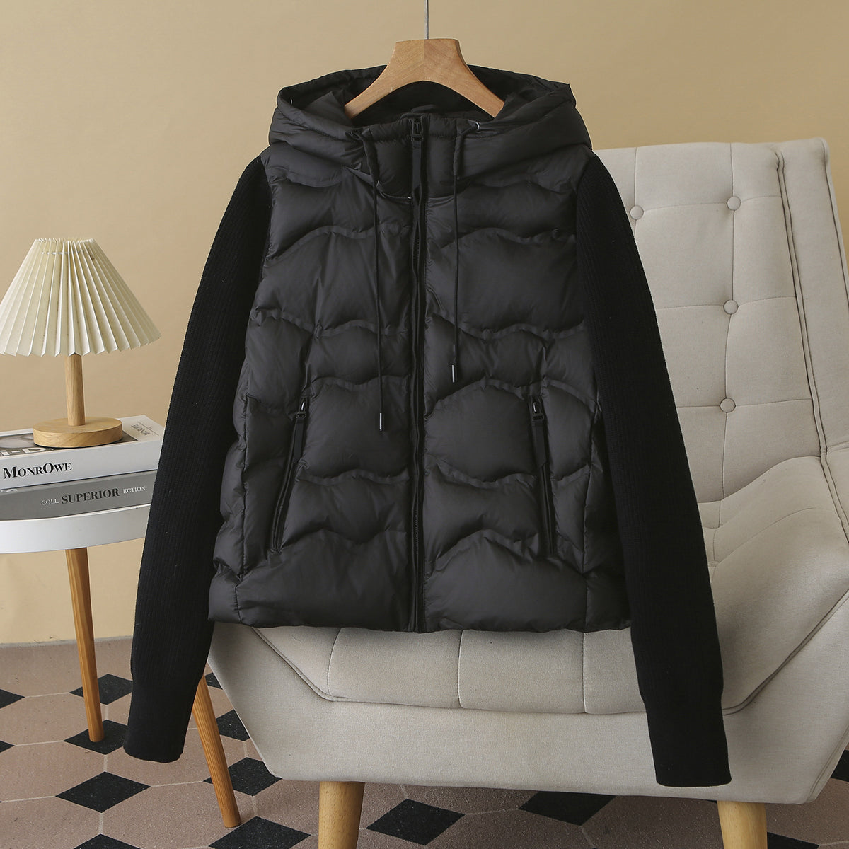 Plus-size Short Down Jacket With Patchwork Sleeves – Premium 0 | RICALOUX